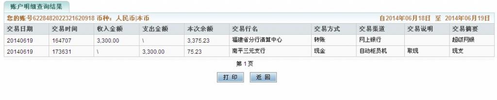 6月19日山西天駿鍋爐設備公司匯款3300元至農(nóng)行卡